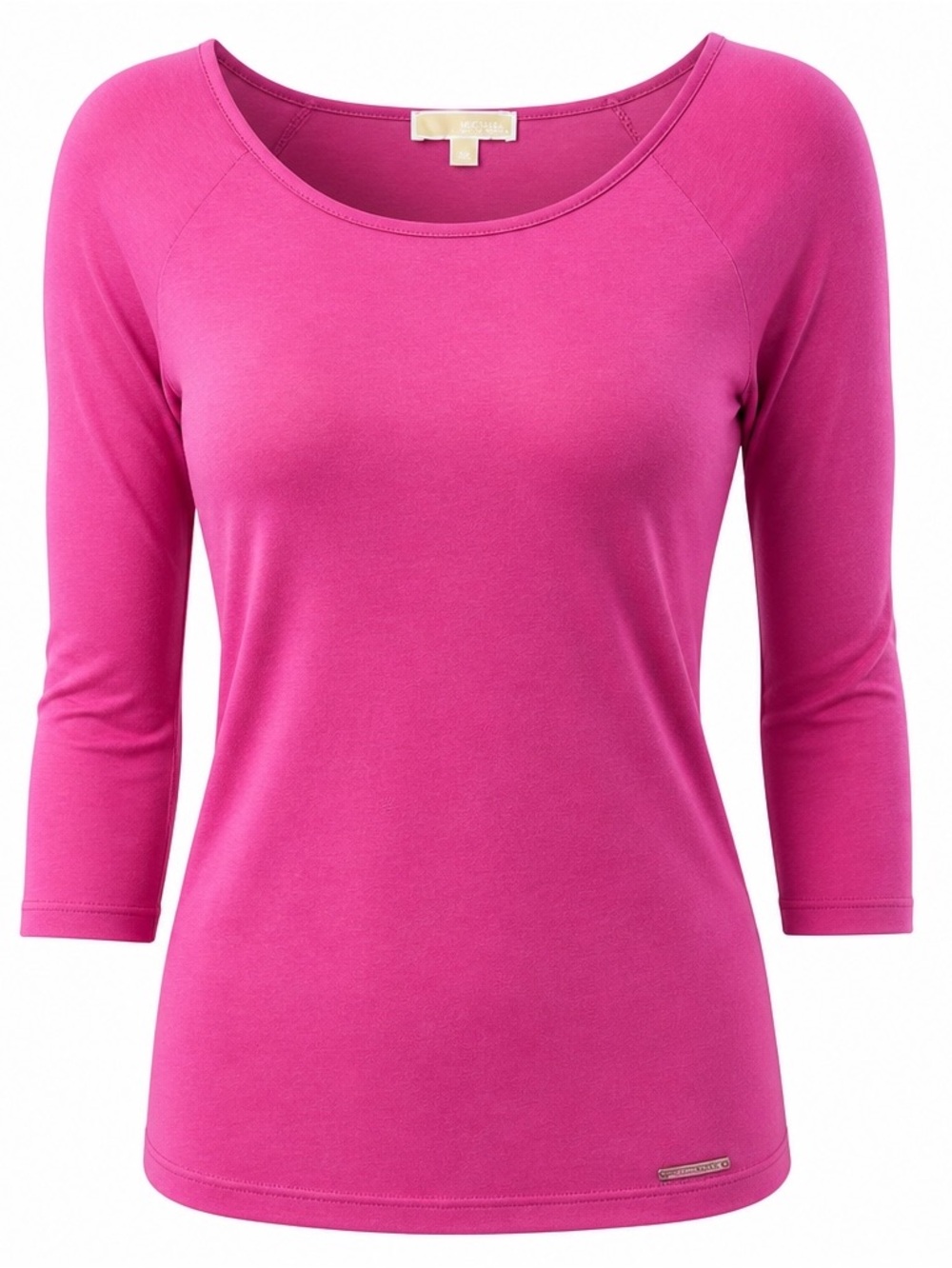 Michael Kors Bright Pink Scoop Neck 3/4 Sleeve Top